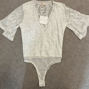 NWT White lace bodysuit